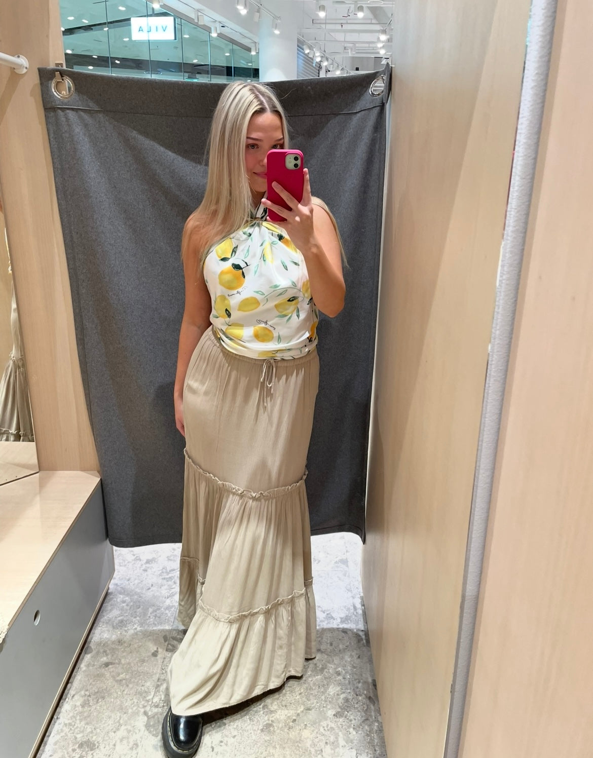 VIMESA Long Skirt - Feather Gray